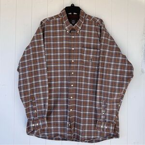 Cinch Brand Men’s Oxford Plaid‎ Button Down Shirt Autumn Colors Size XXL